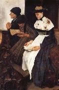 Leibl, Wilhelm Die drei Frauen in der Kirche oil painting artist